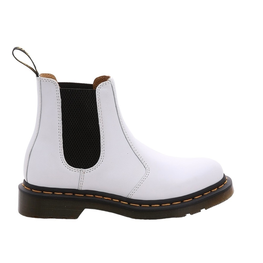 Dr. Martens 2976 Chelsea Boots Women’s Size 9 White Leather Pull-on Street Style